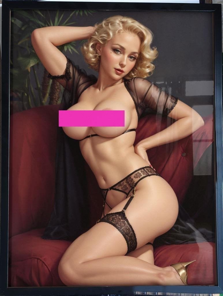 [Poster in Frame] Sexy Retro Pin up Naakt Gil Elvgren, Verzenden, Nieuw, A1 t/m A3, Film en Tv