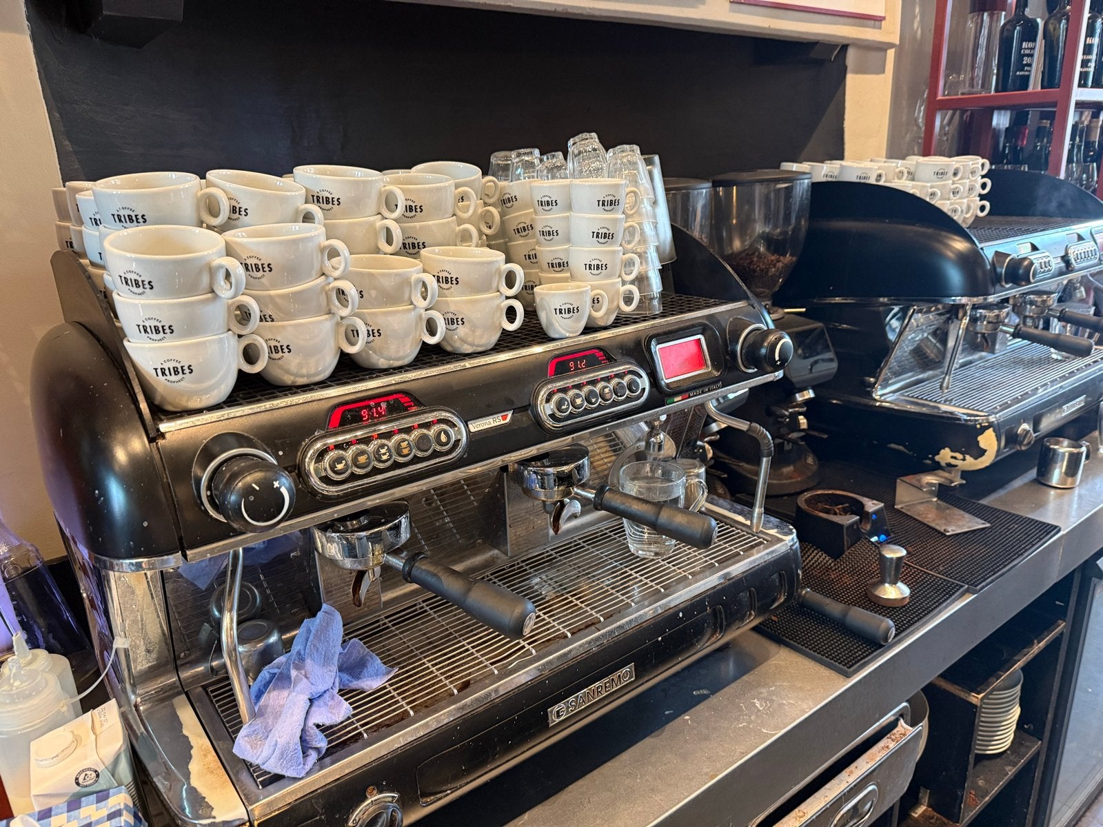 Professionele Espresso Machine - La San Marco, Stoompijpje, Gebruikt, Espresso apparaat, 10 kopjes of meer