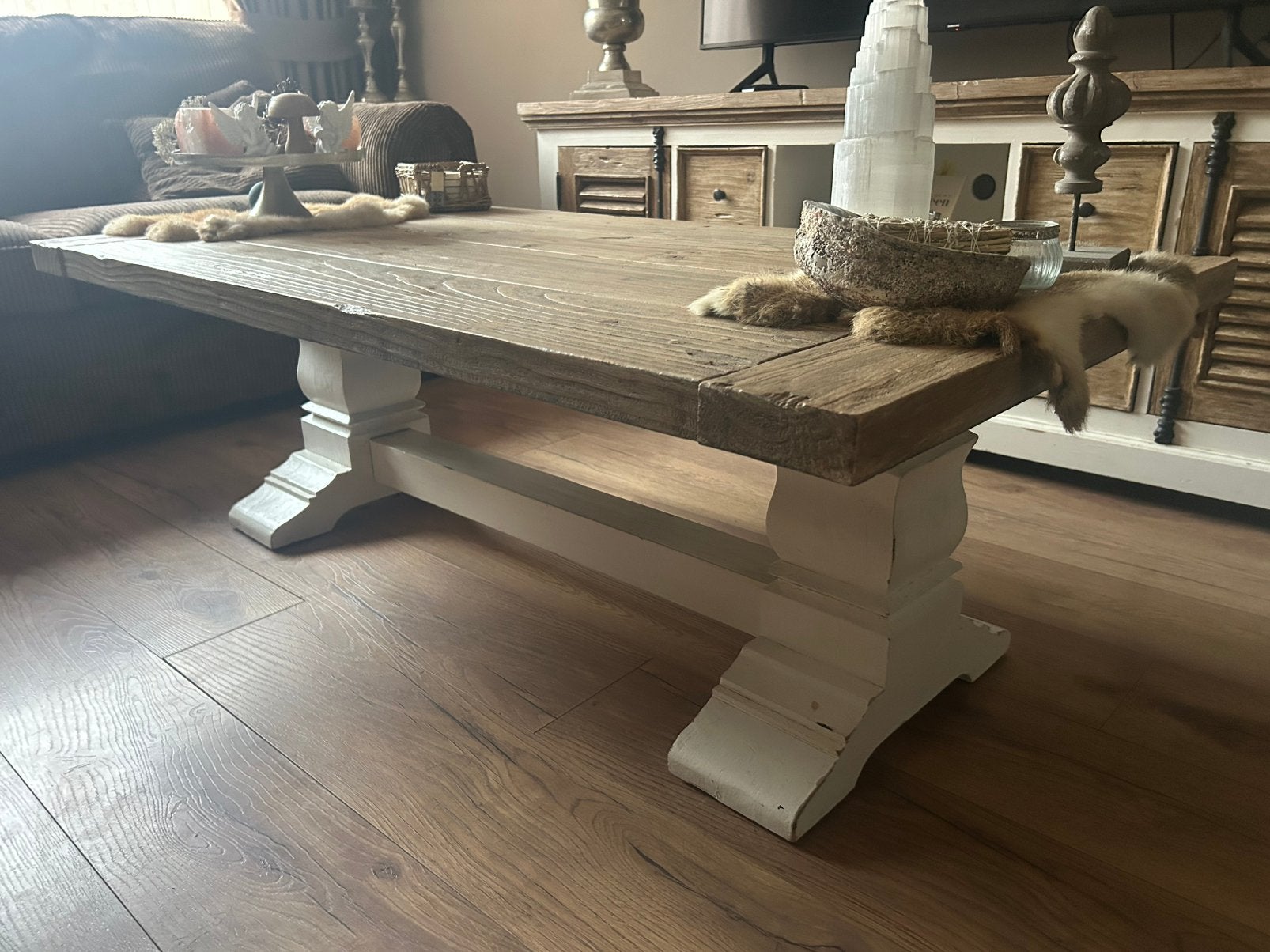 Landelijke brocate Klooster salontafel Amanda, Ophalen