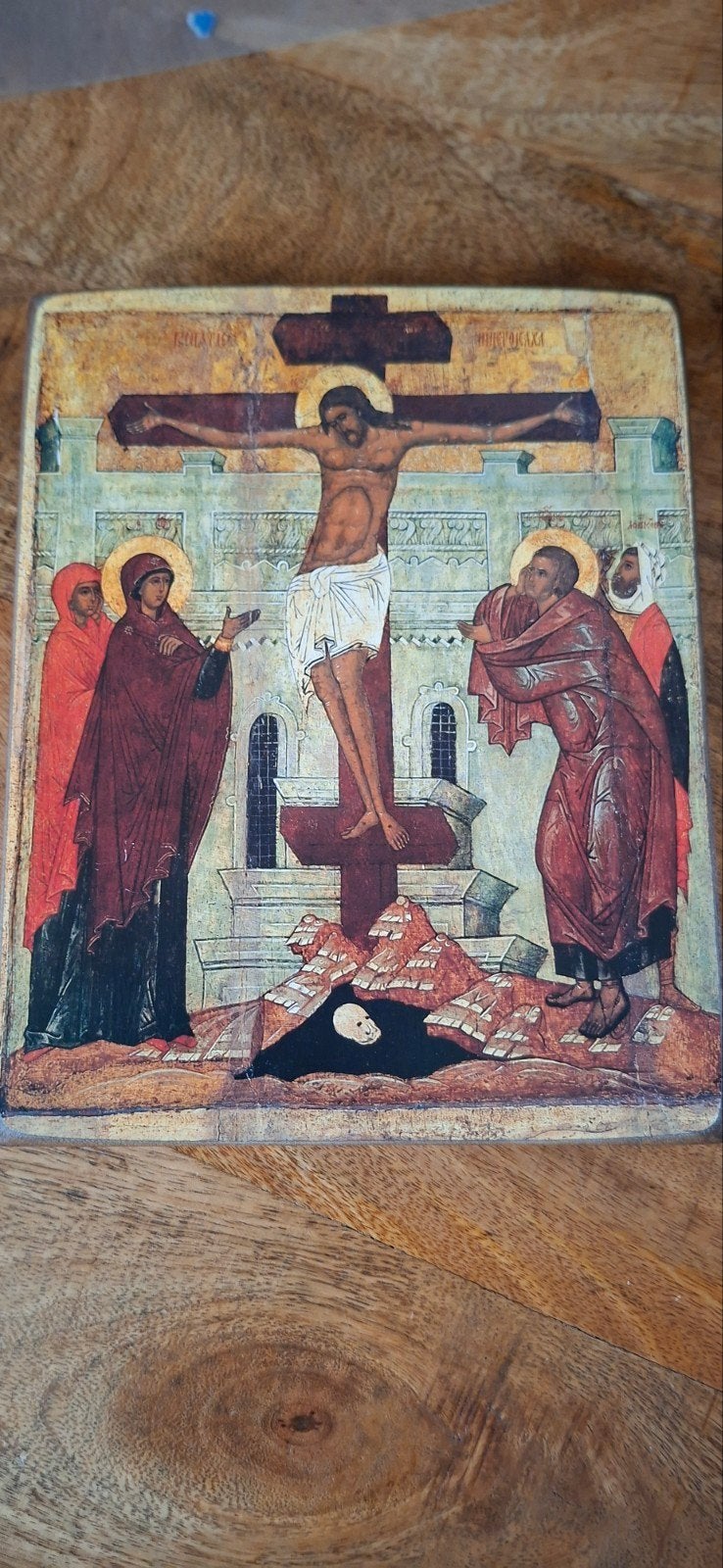 Russische Kruisigingsicoon – Atelier d’Icônes SCOPALC, Ophalen of Verzenden