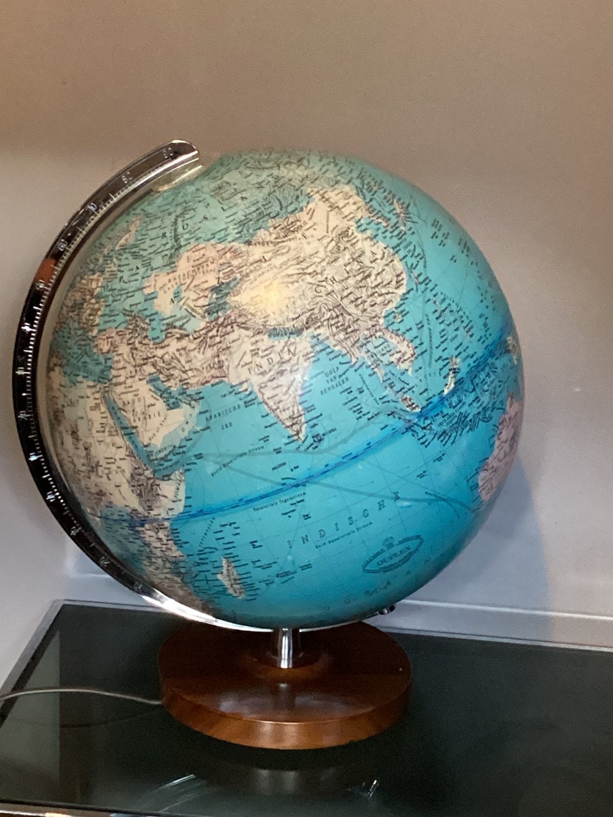 vintage Columbus Duplex verlichte wereldbol., Ophalen of Verzenden, Verlicht, Zo goed als nieuw