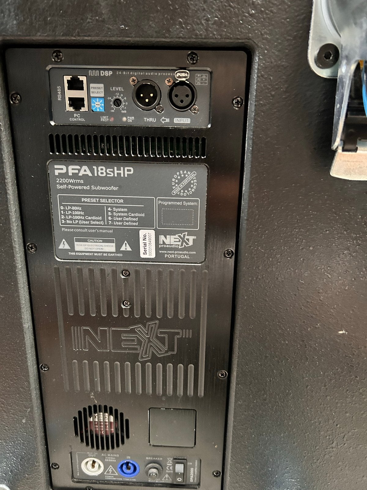 NEXT PFA12 Topkasten  en Next PFA 18 HP set, Gebruikt, 120 watt of meer, Front, Rear of Stereo speakers, Ophalen