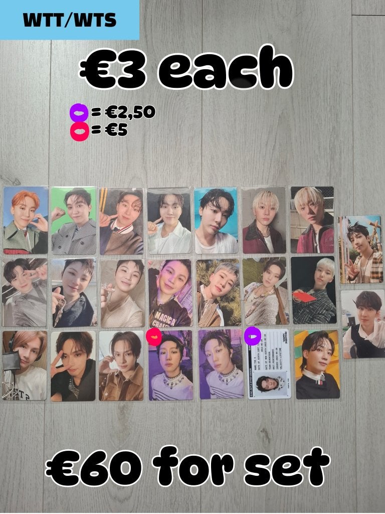 WTT/WTS Seventeen Photocards Kpop, Verzamelen, Overige Verzamelen, Ophalen of Verzenden, Nieuw