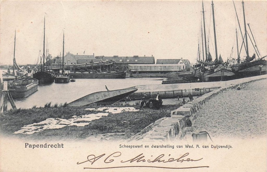 702-222-043 Papendrecht Scheepswerf En Dwarshelling Duijven, Verzenden, Voor 1920, Zuid-Holland