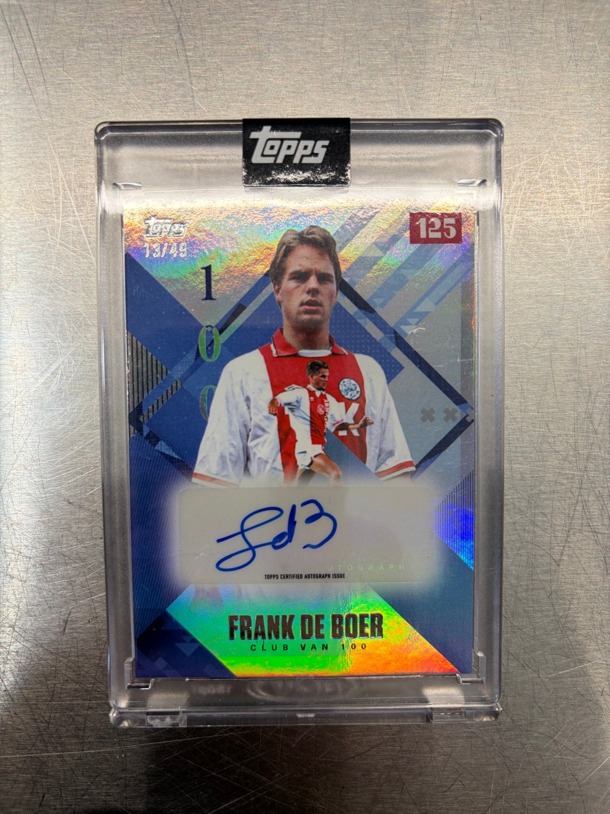 Topps Voetbalkaart Frank de Boer Autograph /49 Ajax, Verzenden, Zo goed als nieuw, Ajax, Spelerskaart