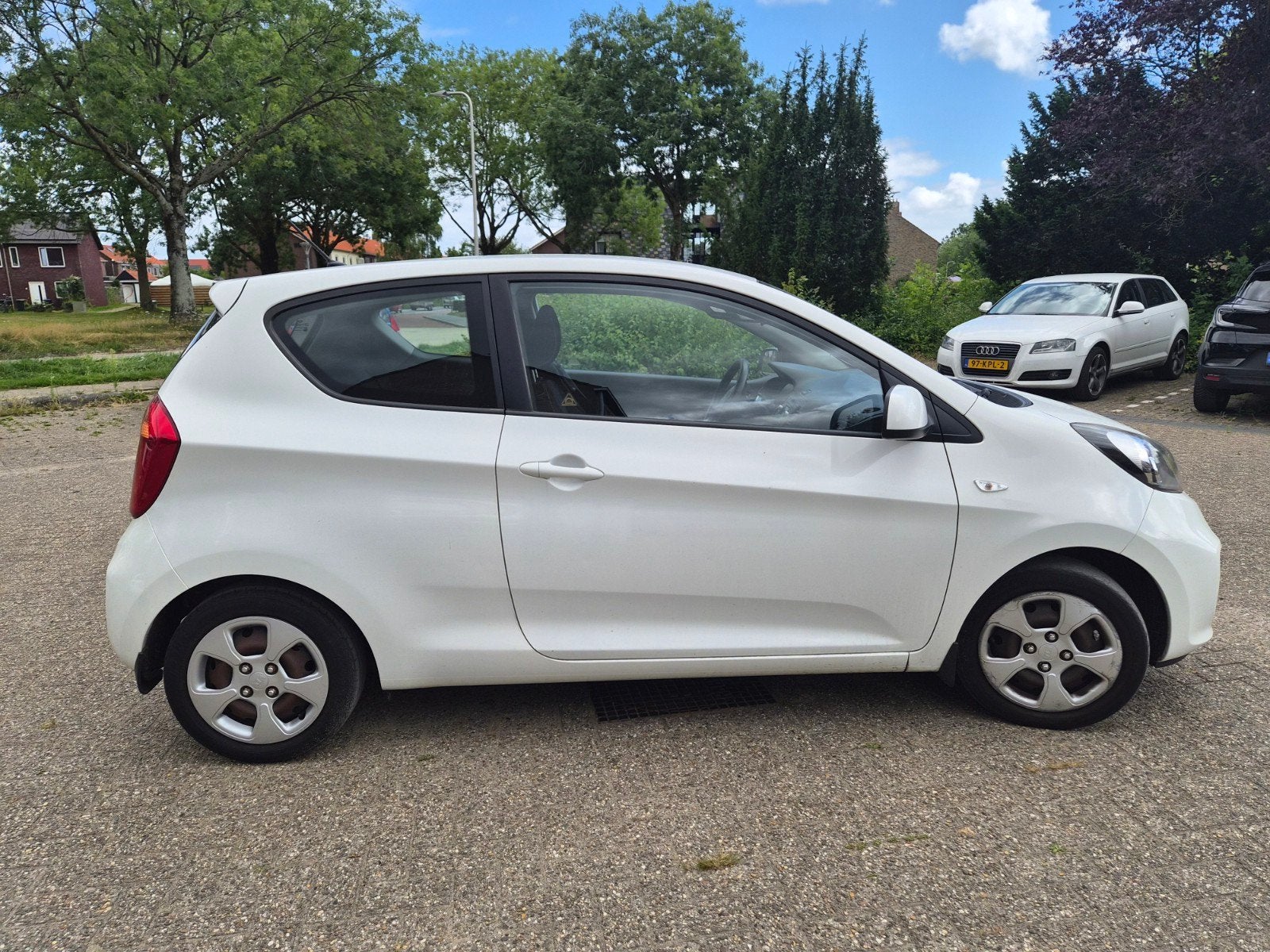 Kia Picanto 1.0 Cvvt 3-DRS 2013 Wit, Auto's, Voorwielaandrijving, Stof, 400 kg, Wit