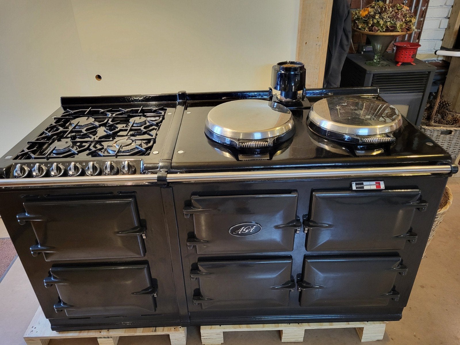 Aga Cooker. met 4 pits en 2 electrische ovens, Witgoed en Apparatuur, Fornuizen, 60 cm of meer, Ophalen of Verzenden, Gas, Vrijstaand