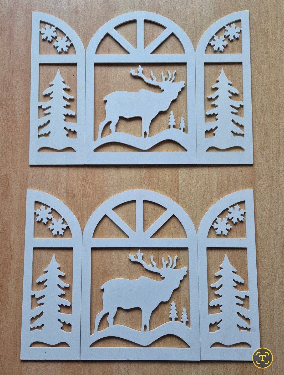 2x Kerst houten drieluik, Ophalen, Gebruikt