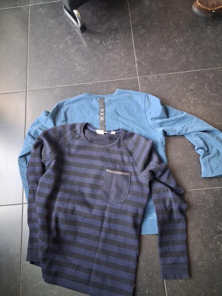2 Scotch & Soda Home Alone gestreepte trui, Kleding | Heren, Truien en Vesten, Zo goed als nieuw, Maat 56/58 (XL), Blauw, Ophalen of Verzenden
