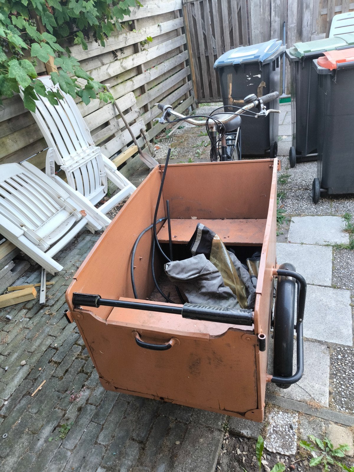 Gebruikte bakfiets - functioneel, staat jaar stil, Ophalen of Verzenden, Gebruikt, Goederen, Overige merken