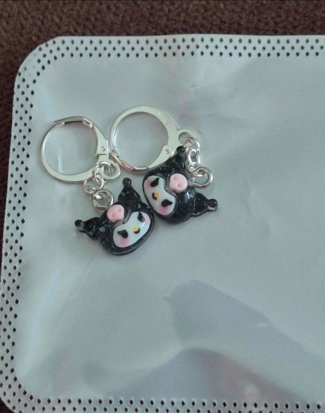 Nieuwe oorbellen van Kuromi 925 sterling zilver, Hangers, Nieuw, Ophalen of Verzenden, Zilver
