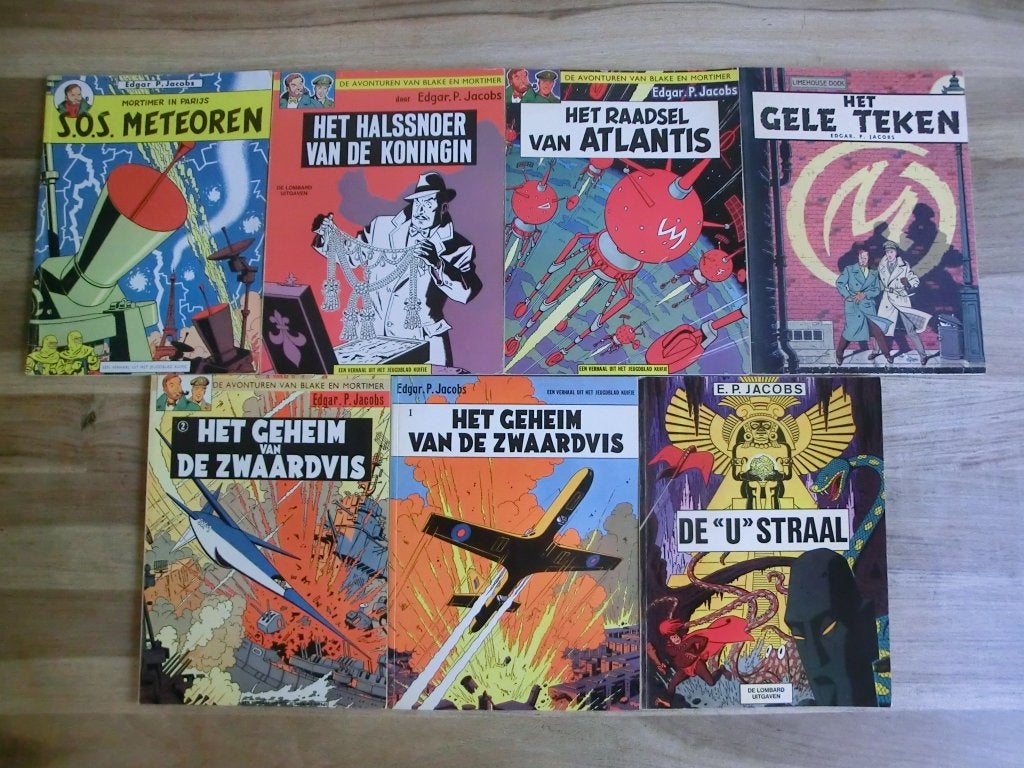 7 stripboeken uit de reeks van Blake en Mortimer, Meerdere stripboeken, Ophalen of Verzenden, Gelezen