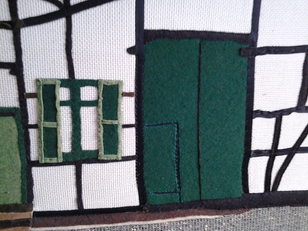 Wandkleed op houten frame, Ophalen, Meerkleurig, Zo goed als nieuw, 73 cm
