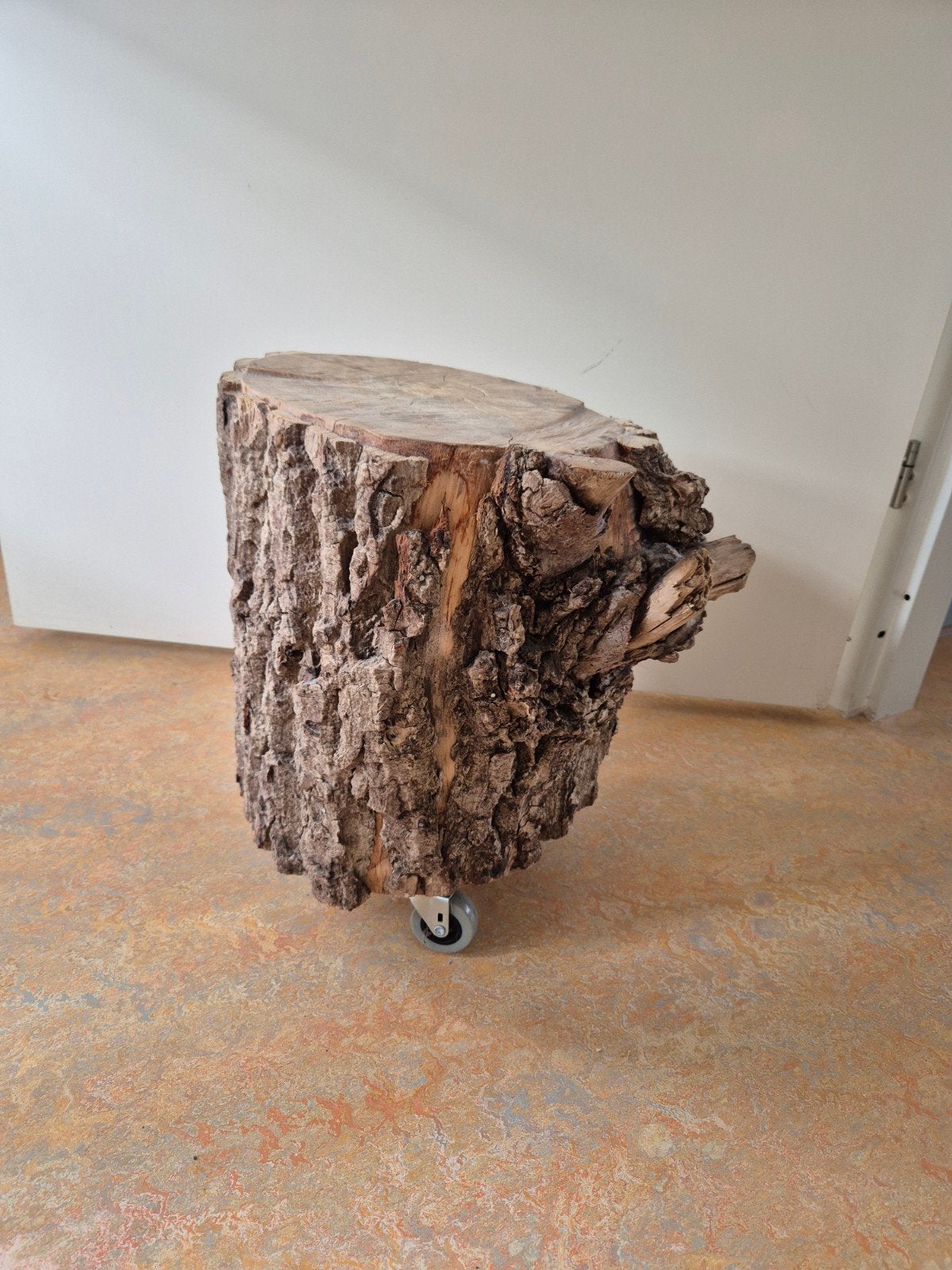 Uniek boomstam bijzettafeltje, Ophalen of Verzenden, Rond, Minder dan 55 cm, 45 tot 60 cm