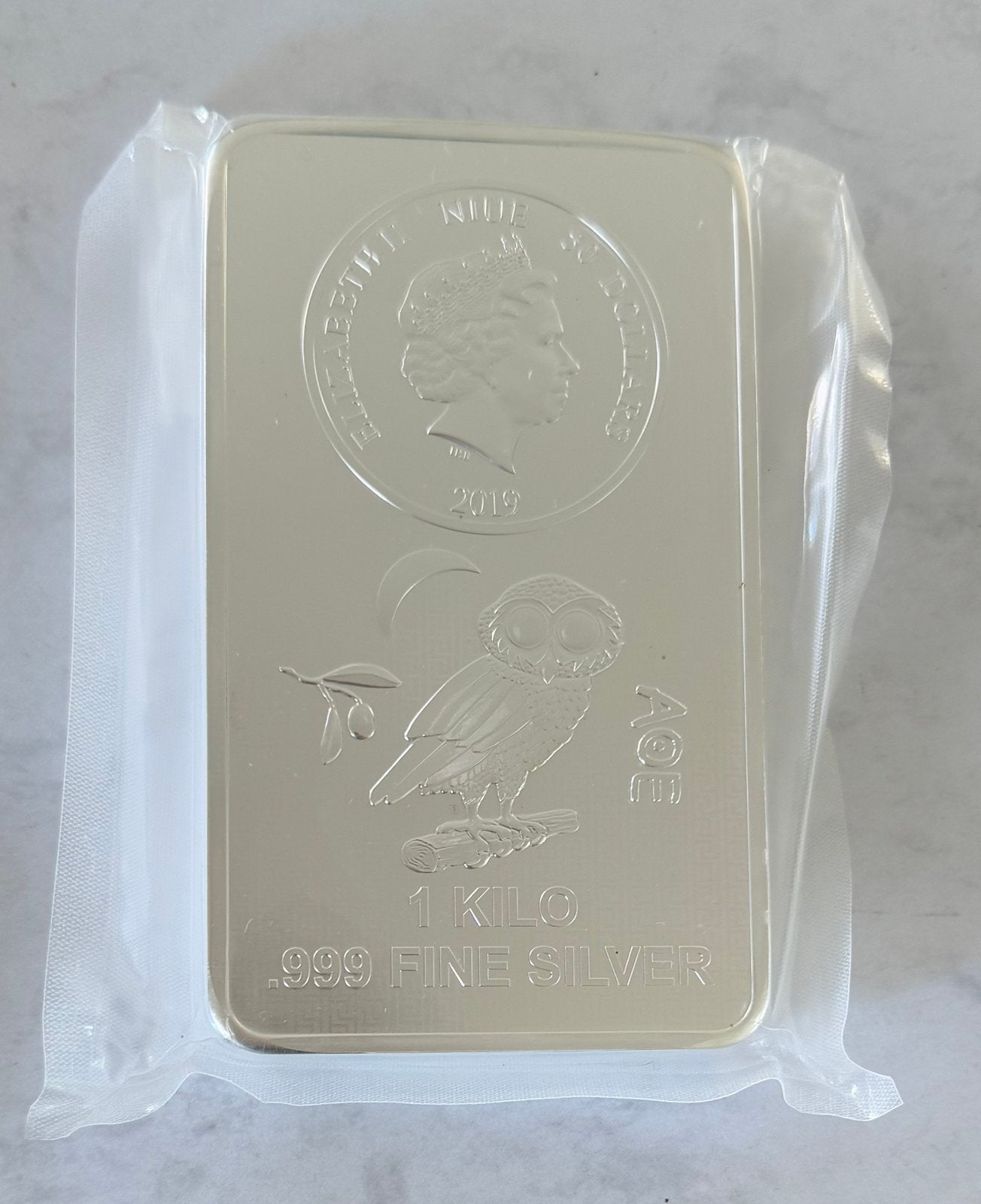 1kilo Zilverbaar / Athenian Owl / Asahi Minting / 999 zilver, Ophalen of Verzenden, Zilver
