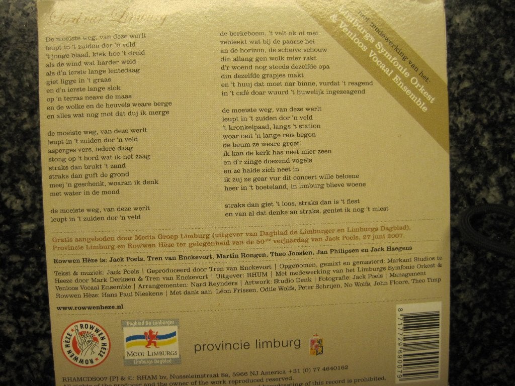 Rowwen Heze - Lied vur Limburg, Ophalen of Verzenden, Zo goed als nieuw, Pop