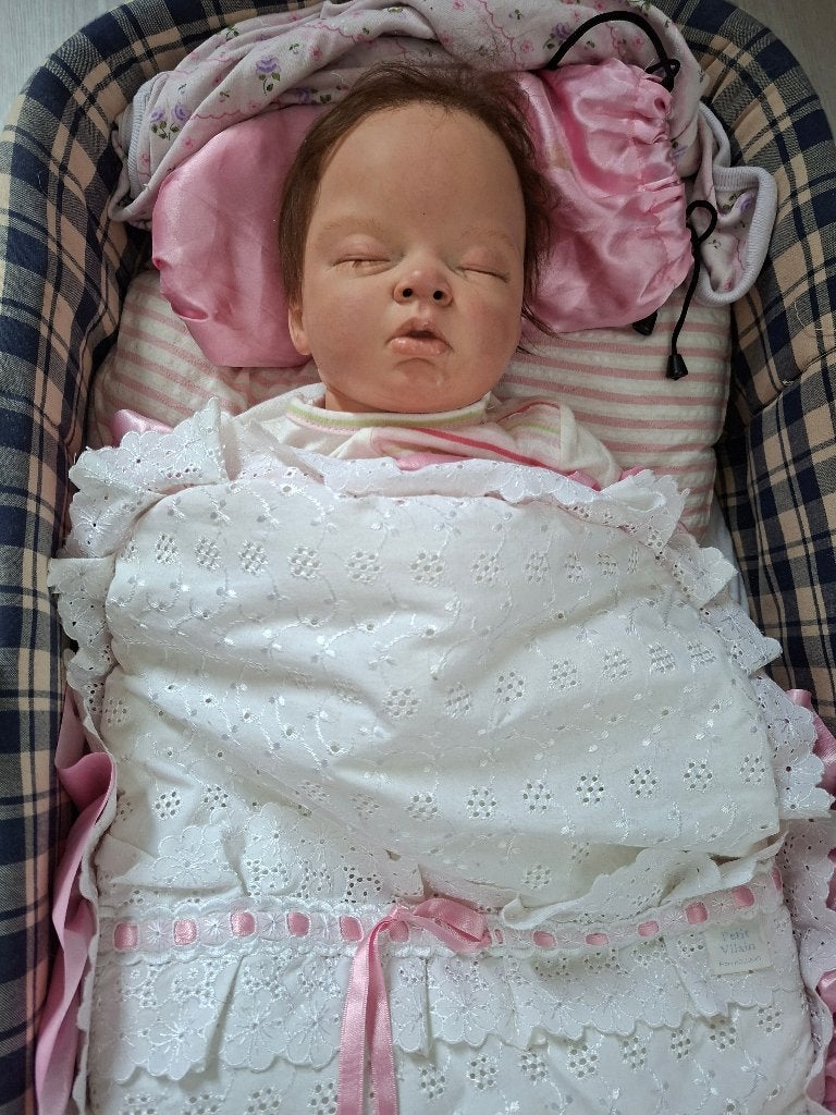 Originele reborn pop Ariella gemaakt door Cornelia Köhnen, Ophalen of Verzenden, Gebruikt, Pop, Levensecht of Reborn