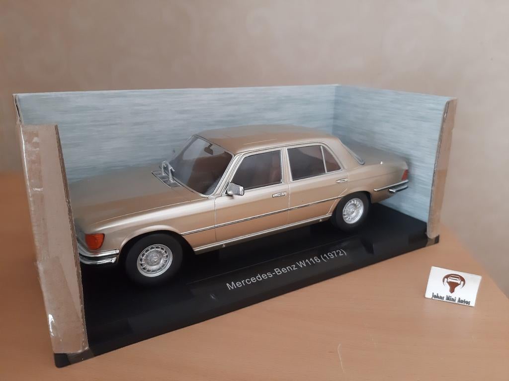 Mercedes-Benz S-Klasse (W116) 1972 Beige-Metallic - MCG 1:18, Overige merken, MCG, Auto, Nieuw