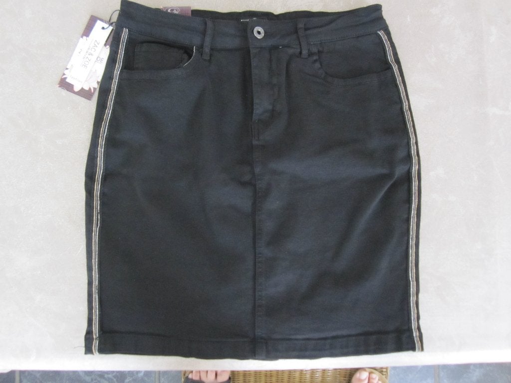 NIEUW: Zwarte stretch spijkerrok maat XL/42, Kleding | Dames, Zwart, Maat 42/44 (L), Nieuw, Ophalen of Verzenden