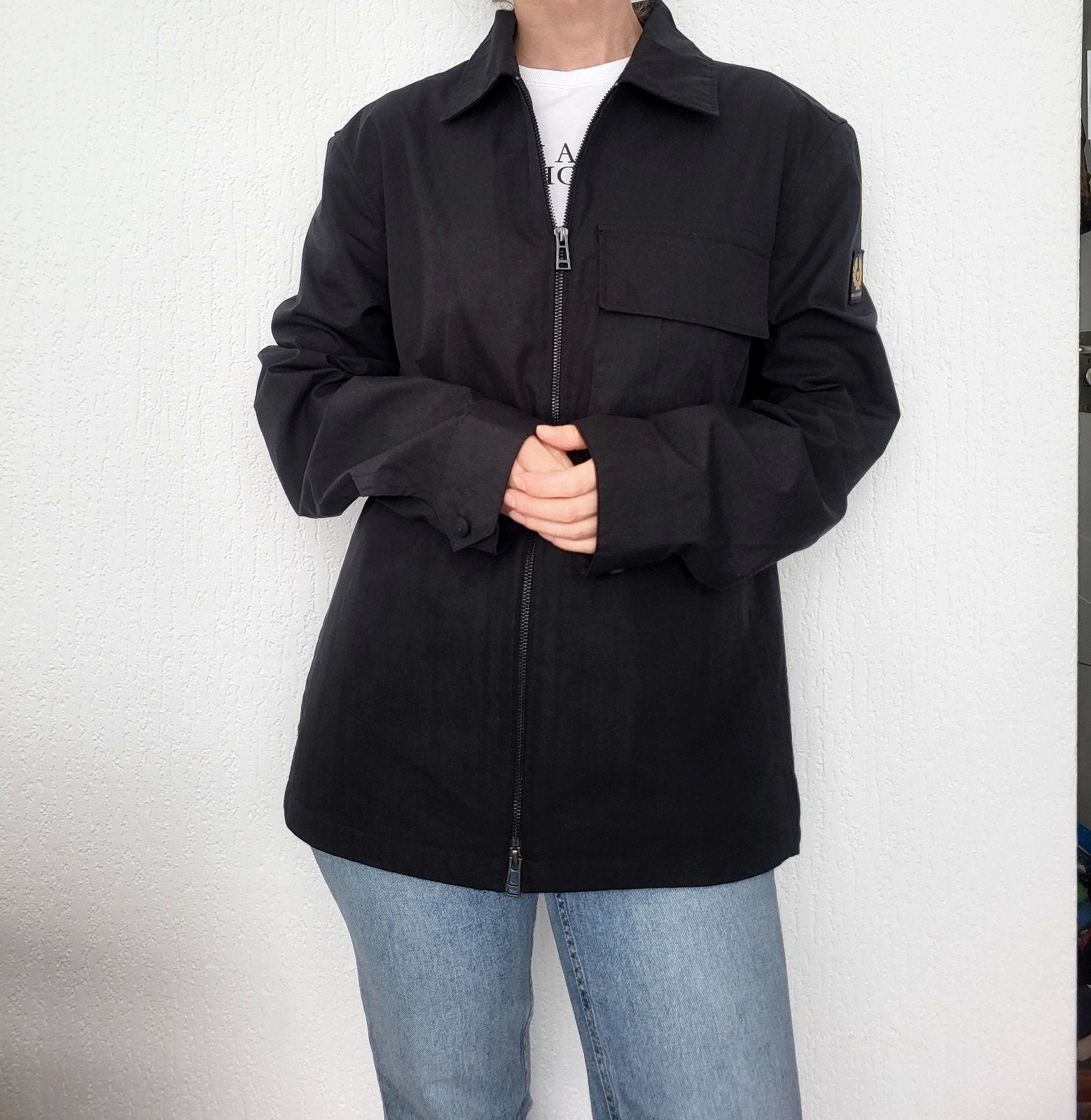 Belstaff Katoenen Cargo Overshirt Zwart Maat M, Maat 48/50 (M), Zwart, Nieuw, Ophalen of Verzenden