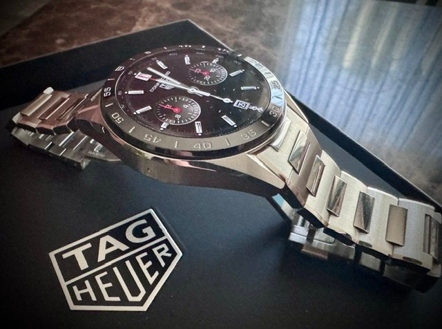 Tag Heuer Connected E4 45mm incl. pakket accessoires, Ophalen, Zo goed als nieuw, TAG Heuer, Waterdicht