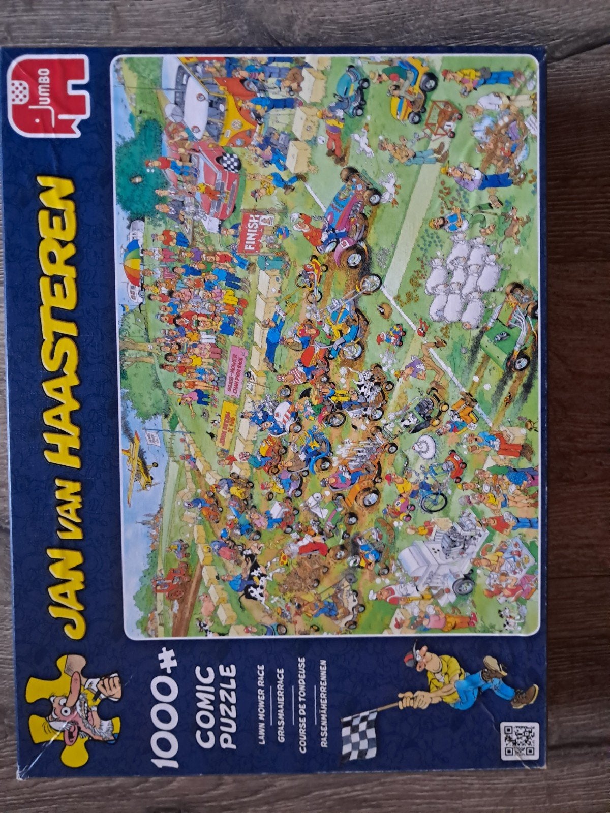 JvH puzzel1000 stukjes "Grasmaaierrace", Ophalen of Verzenden, 500 t/m 1500 stukjes, Gebruikt