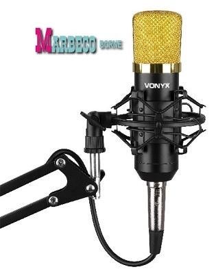 Studio condensator microfoon set, Popfilter, Tafelarm, Vonyx, Nieuw, Info@marbeco.nl, Studiomicrofoon