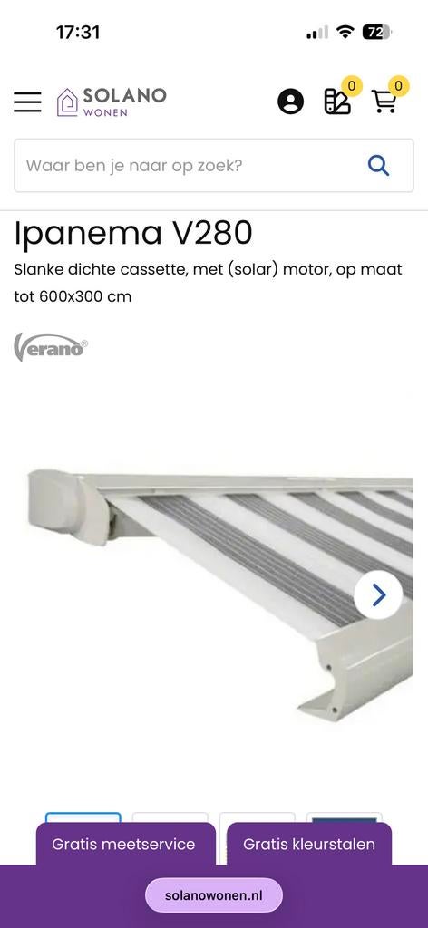 Gezocht! Verano ipanema voor onderdelen, Tuin en Terras, Zonneschermen, 150 tot 300 cm, Ophalen, Zo goed als nieuw, Knikarmscherm