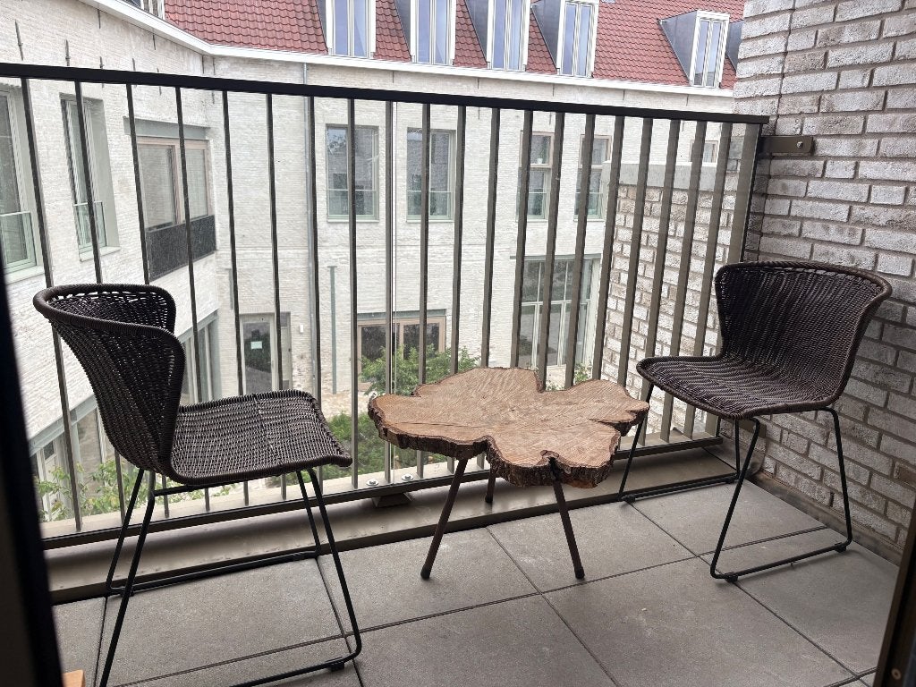 Balkon setje, Tuin en Terras, Zo goed als nieuw, Tuinset, Hout, Ophalen