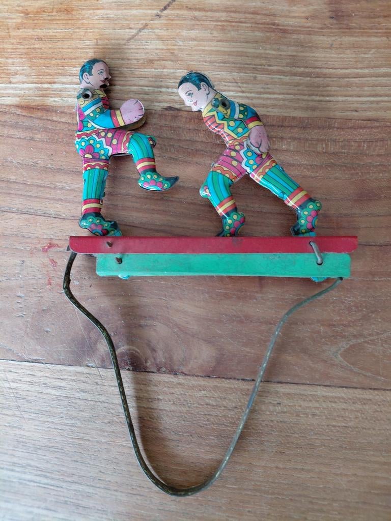 Zeldzaam Vintage Mechanisch Blikken Speelgoed - Boksers, Ophalen of Verzenden