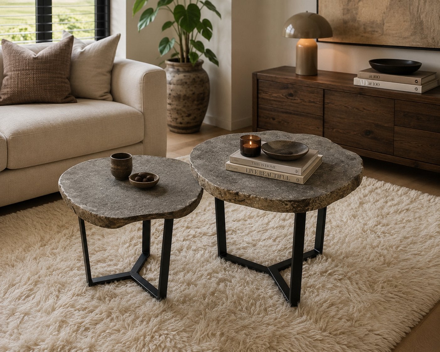 Set organische design bijzettafels, salontafels, Huis en Inrichting, Tafels | Salontafels, Ophalen