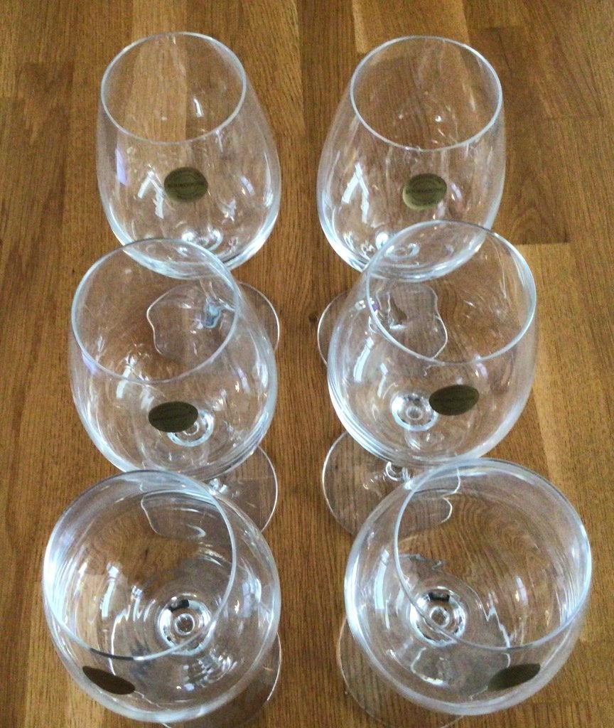 Kristallen wijn glazen 6 stuks, Ophalen of Verzenden