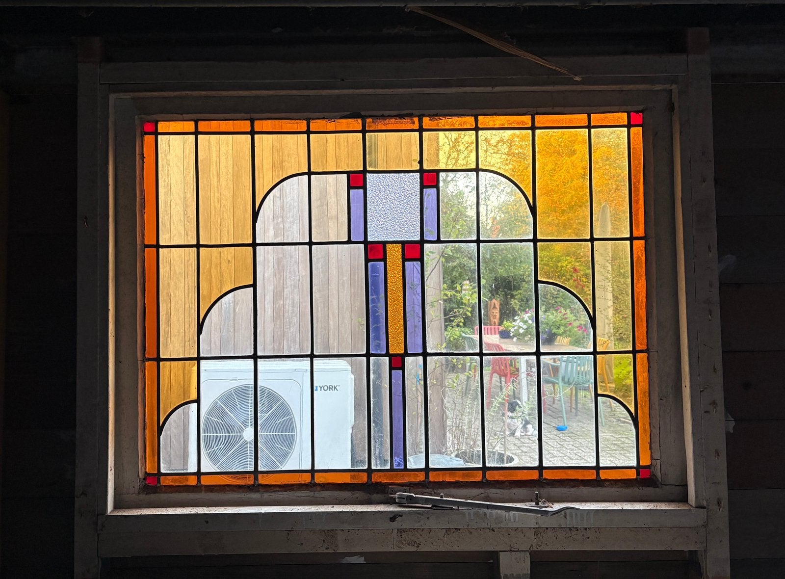 Glas in lood raam, Ophalen, Gevelraam of Ruit, Glas in lood, 80 tot 120 cm