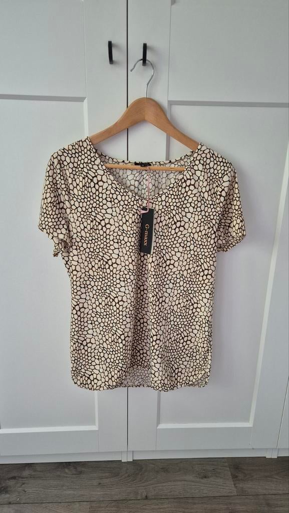 G-maxx shirt met broek, travelstof, bruin-beige, maat XL, Kleding | Dames, Beige, Maat 46/48 (XL) of groter, Nieuw, Ophalen of Verzenden