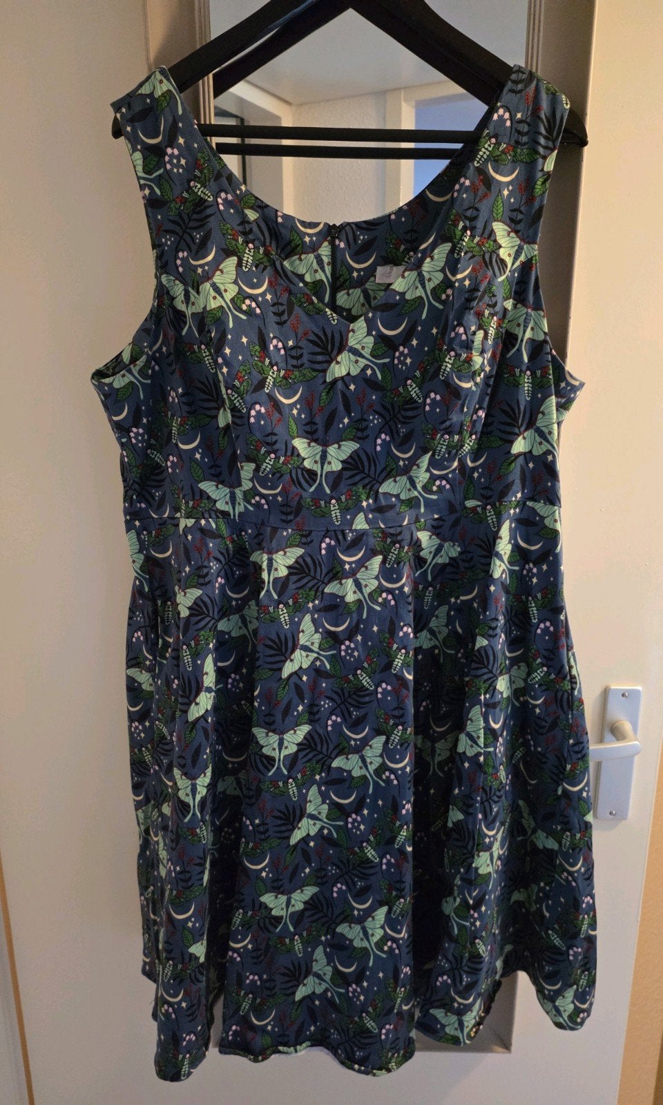 Mooie Eva rose retro jurk., Blauw, Jurk, Ophalen of Verzenden, Gedragen
