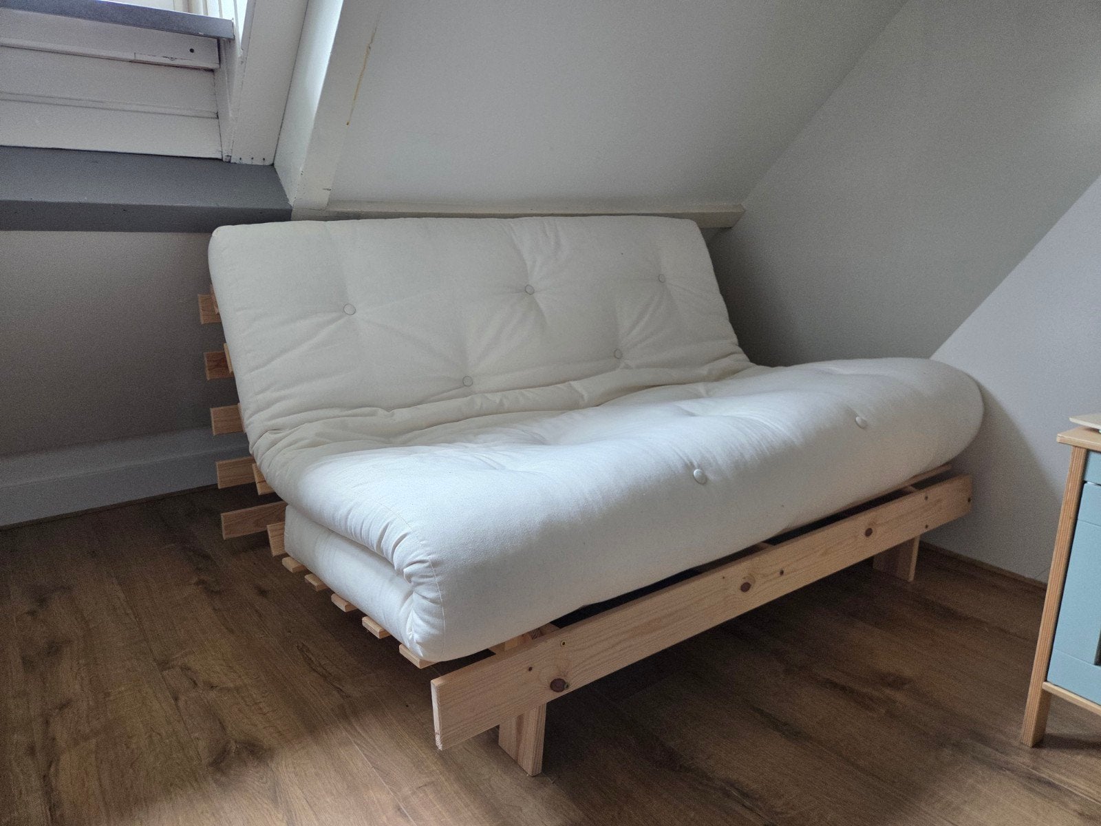 Karup Slaapbank Roots Naturel 140 cm, Ophalen, Tweepersoons, Wit, 140 cm