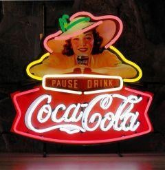 Mooi coca coa pause neon lichtreclame decoratie verlichting, Verzamelen, Ophalen, Zo goed als nieuw, Lichtbak of (neon) lamp