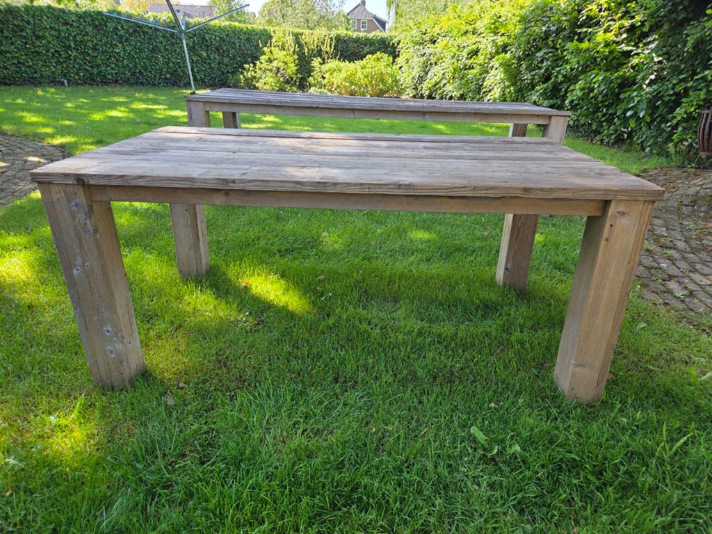 2 tafels steigerhout, Ophalen, Gebruikt, Rechthoekig, Hout
