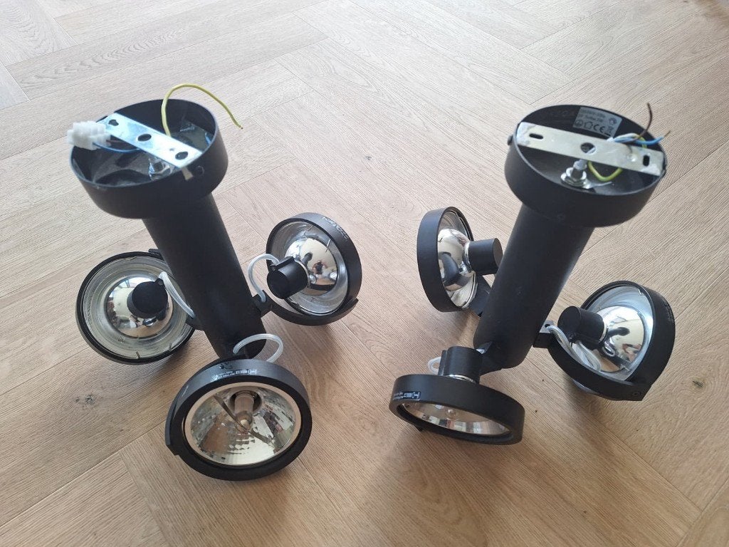 QAZQA Design plafondlamp 3 spots verstelbaar (2 stuks), Ophalen, Gebruikt, Qazqa, Dimbaar