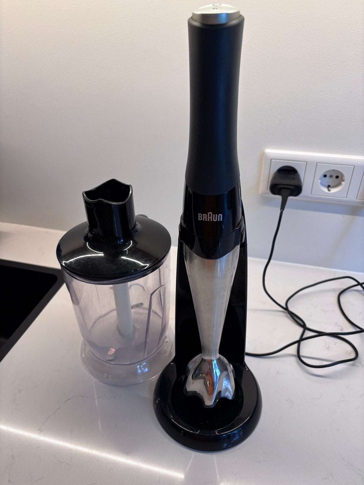 Braun staafmixer 4130 met hakmolen en standaard; gebrek (!), Witgoed en Apparatuur, 1 tot 2 liter, Ophalen, Gebruikt, 1 snelheid