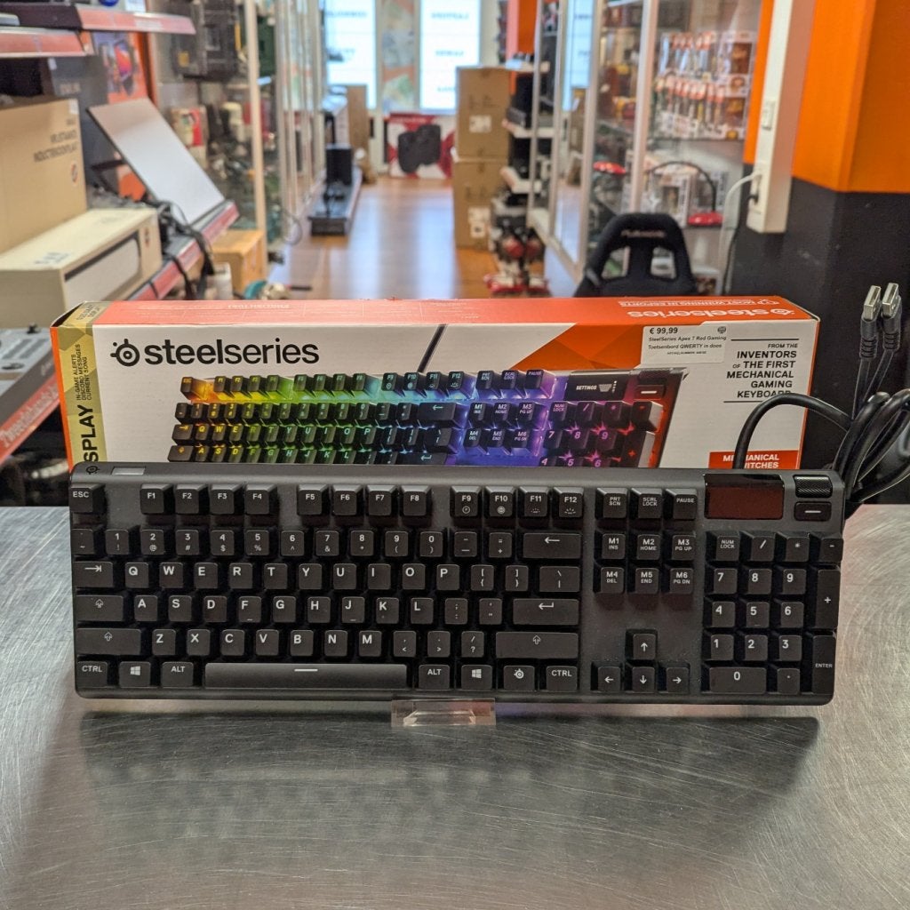 SteelSeries Apex 7 Red Gaming Toetsenbord QWERTY in doos, Steelseries, Zo goed als nieuw, Support@steelseries.com, 1150 18th St NW, Suite 106
Auburn, WA 98001
USA