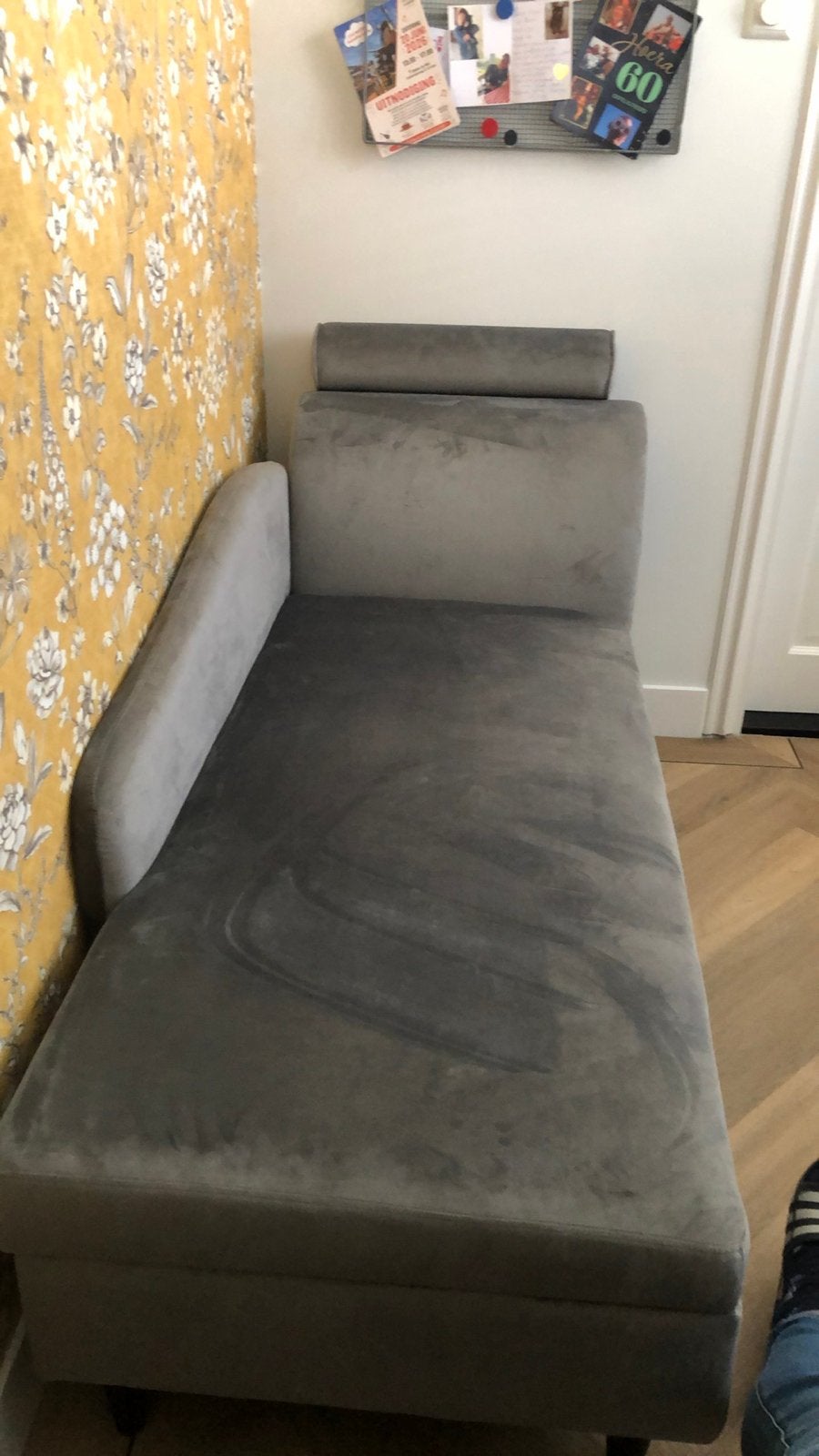 Grijze Chaise longue - Comfortabel en stijlvol, Ophalen, Gebruikt, Eenpersoons, Minder dan 150 cm