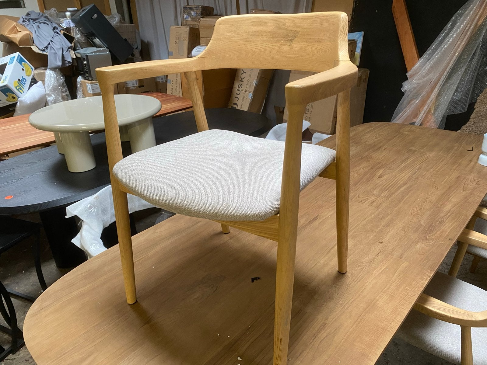 Japandi stijl stoelen massief essen hout, Huis en Inrichting, Ophalen, Overige kleuren, Nieuw, Vijf, Zes of meer stoelen