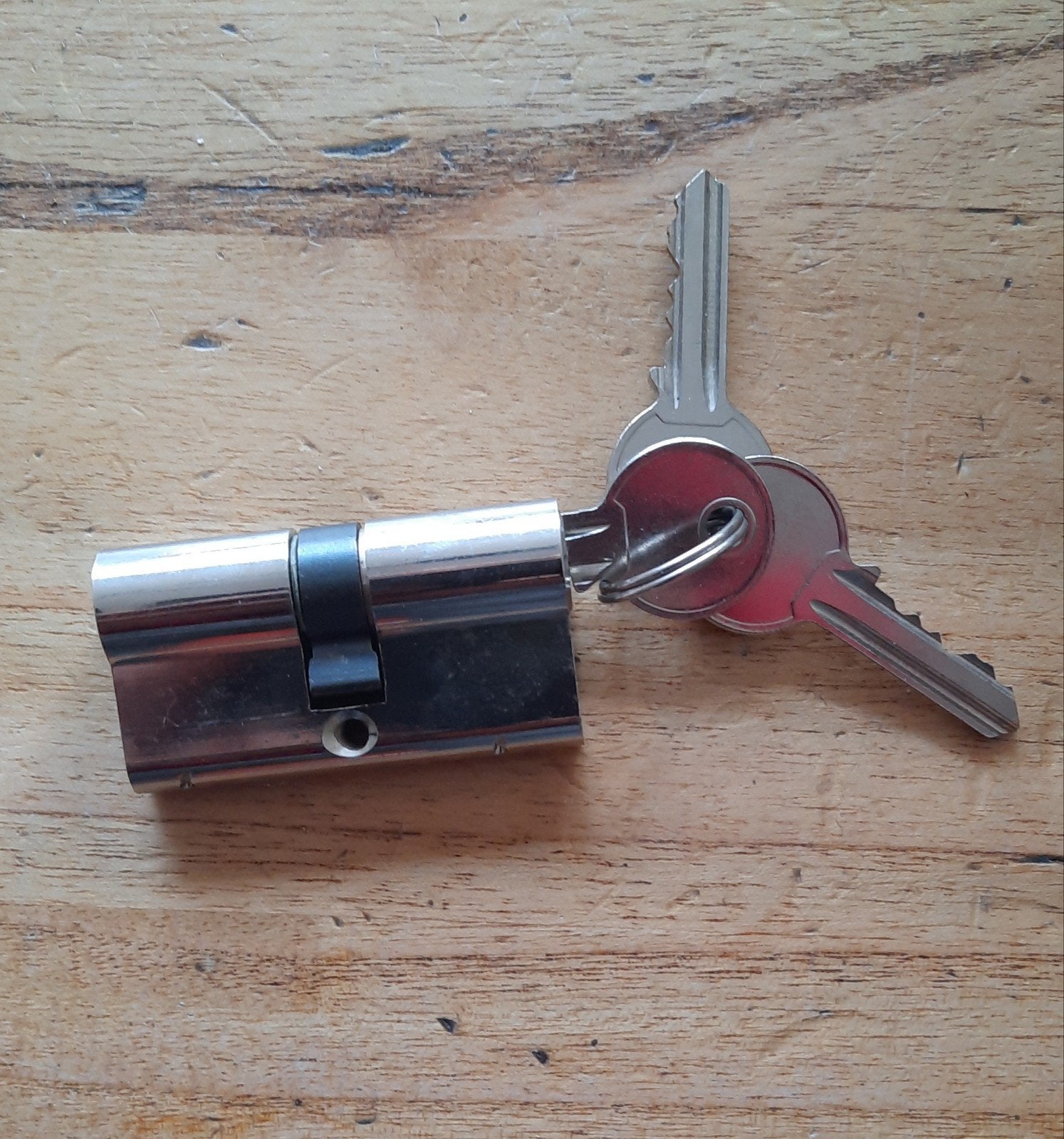 Nieuw SKG** cilinderslot met 3 sleutels, 60mm, Doe-het-zelf en Verbouw, Hang- en Sluitwerk, Ophalen, Nieuw, Chroom, Slot