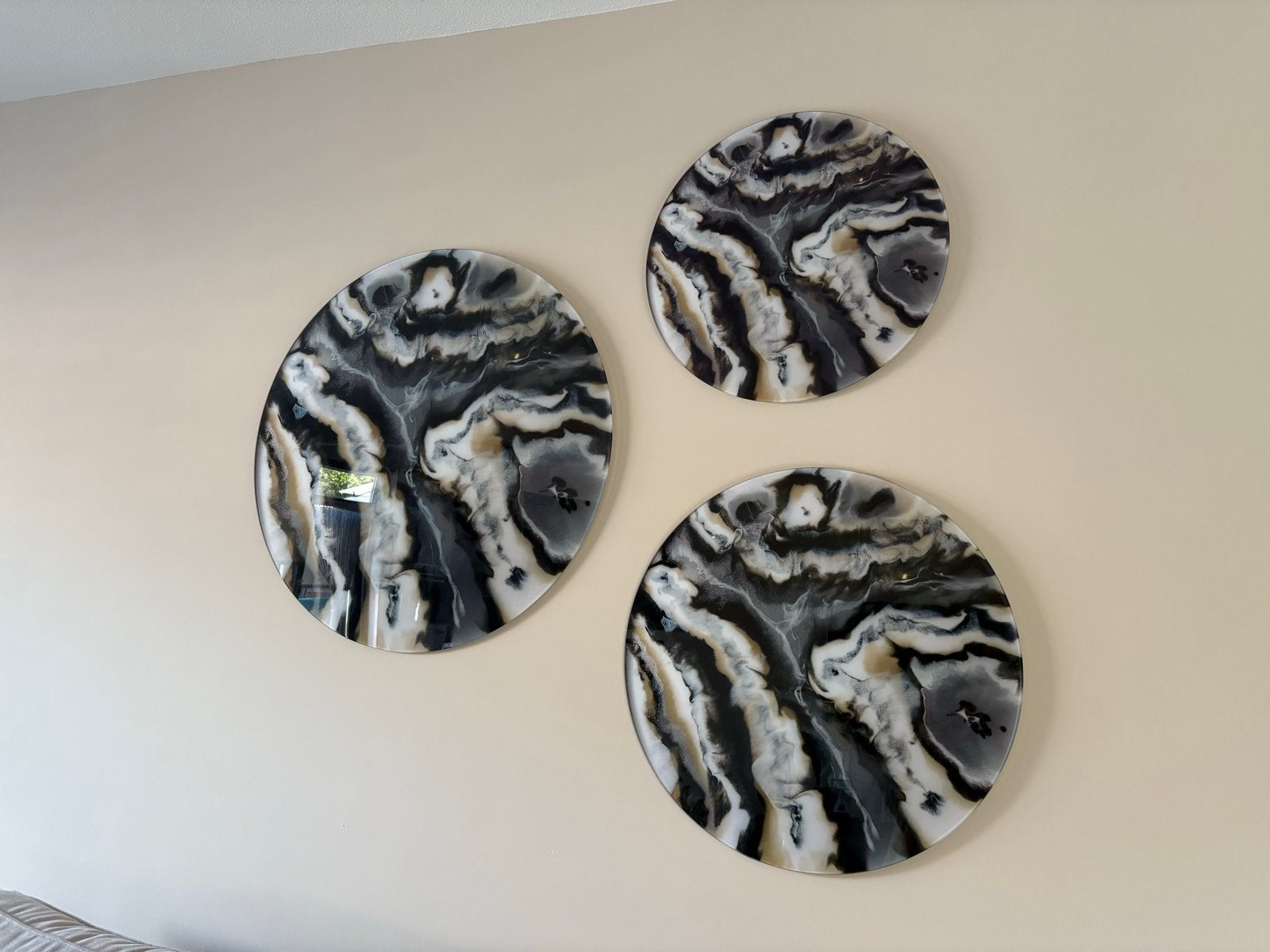 Set van 3 wandcirkels 'Countryfield', Ophalen, Meerkleurig, Zo goed als nieuw, Kunststof