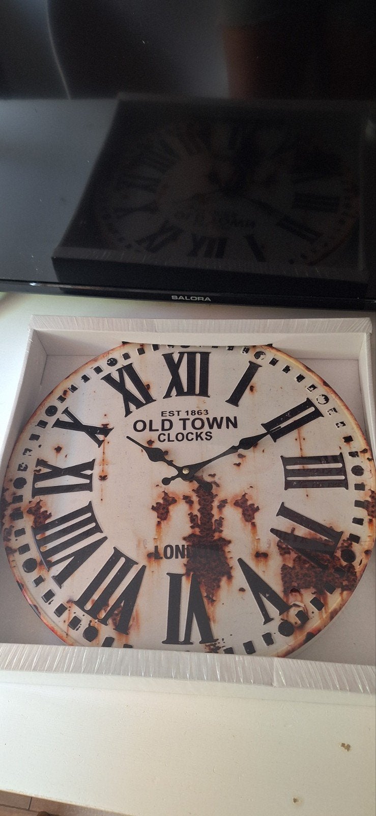 Nieuwe Old Town Klok - Vintage Look Wandklok, Ophalen, Wandklok, Wit, Vintage