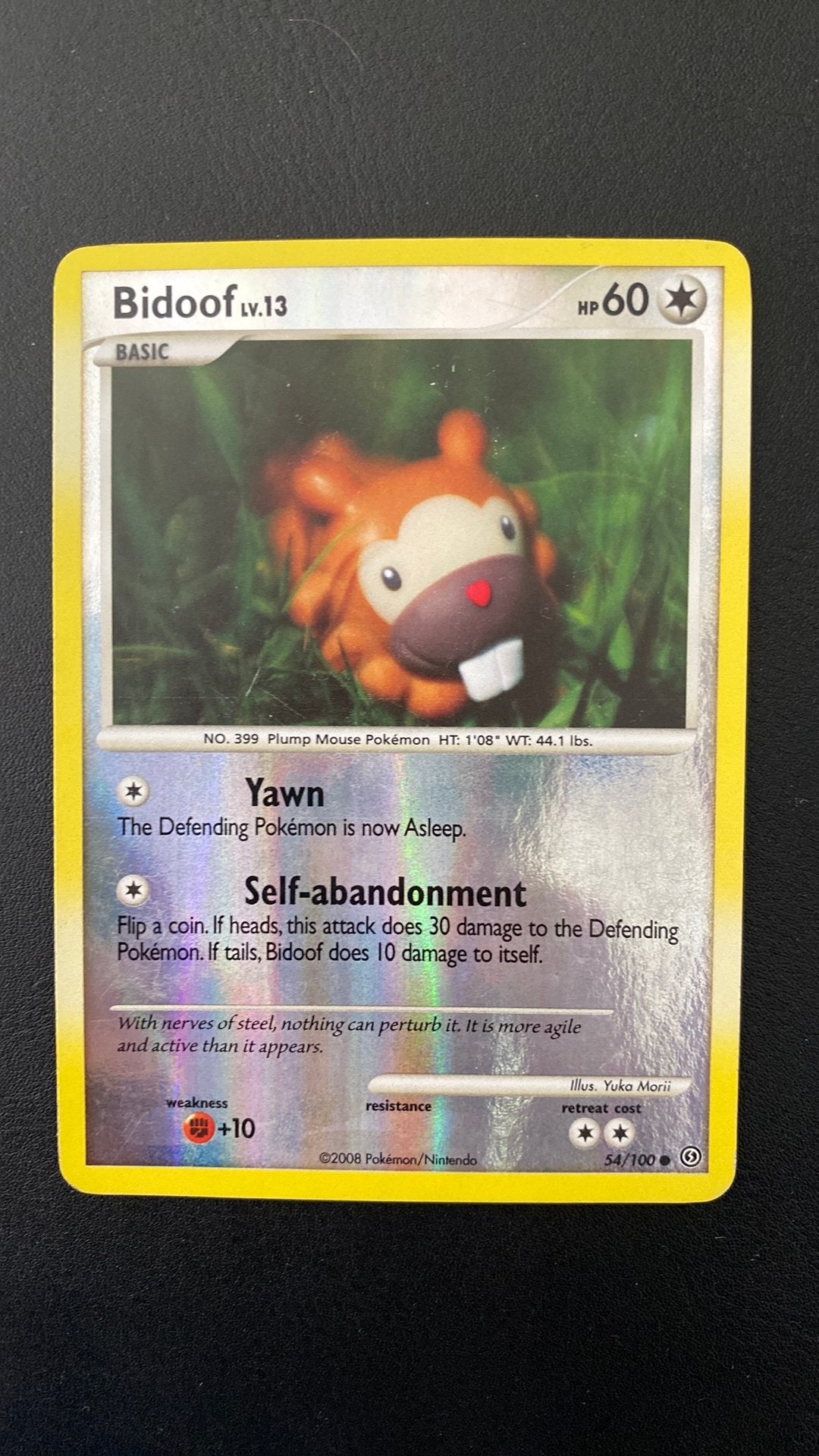 Pokemon bidoof lv 13 reverse holo stormfront 54/100, Ophalen of Verzenden, Gebruikt, Losse kaart