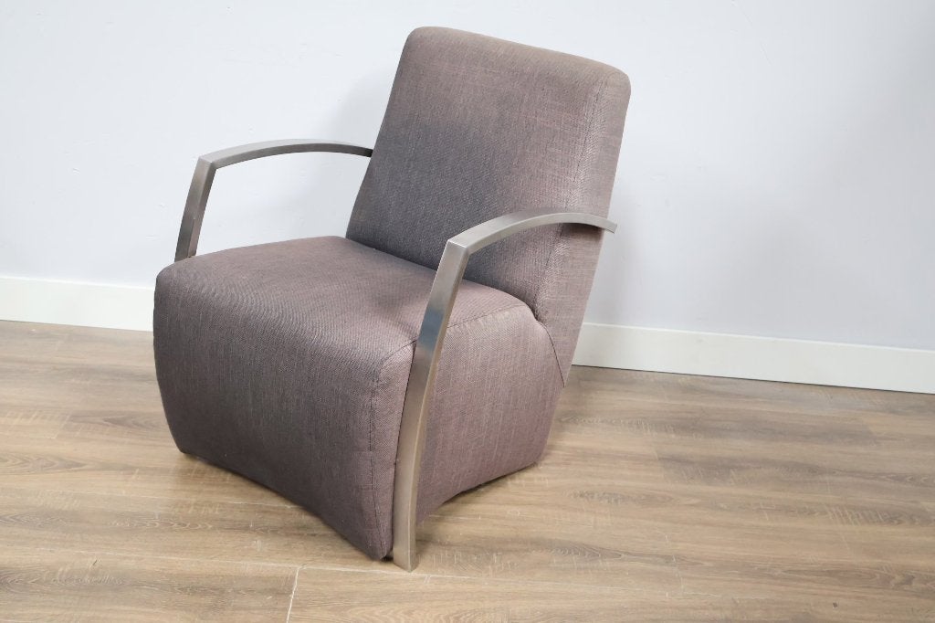 armfauteuil grijs, Ophalen, Zo goed als nieuw, 75 tot 100 cm, Hout