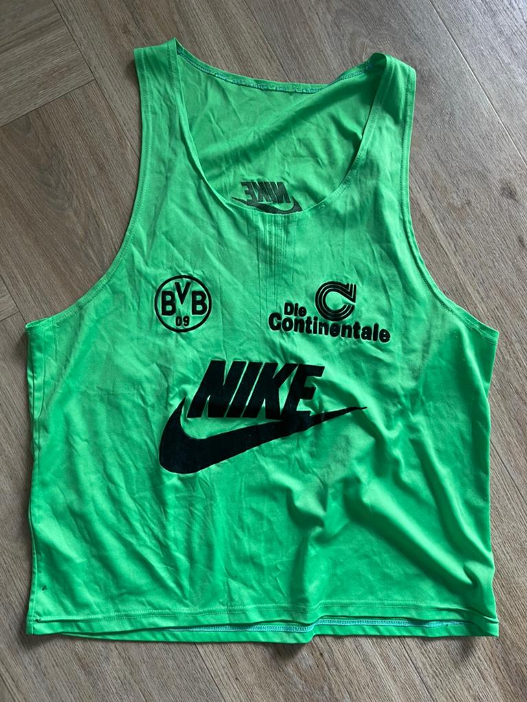 Vintage nike jaren 90 Dortmund vest shirt matchworn training, Ophalen of Verzenden, Gebruikt, Buitenlandse clubs, Shirt
