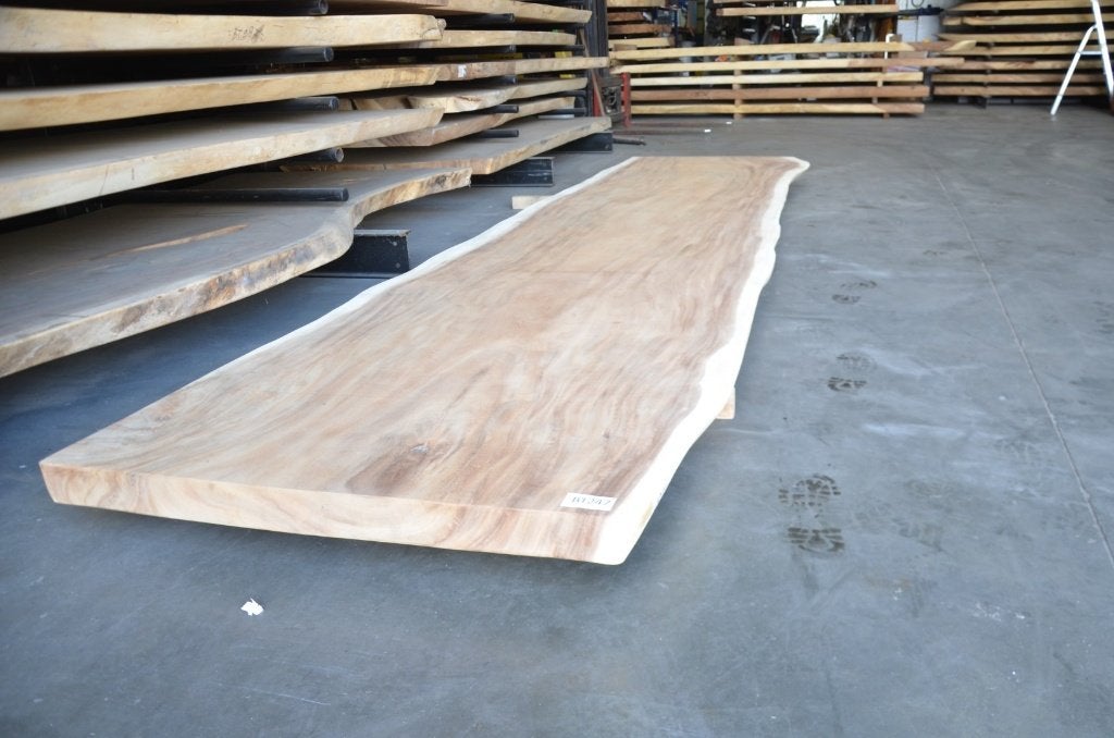 Boomstamtafel 400 cm suar -BT 247- 4 meter boomstamtafel, Overige houtsoorten, 100 tot 150 cm, Ophalen of Verzenden, Vijf personen of meer